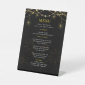 Gold Black Wedding Menu Sockelschild (Vorderseite)