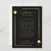 Gold Black Wedding Willkommensbriefkarte Einladung (Vorderseite)
