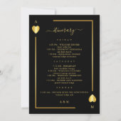 Gold Black Wedding Willkommensbriefkarte Einladung (Rückseite)