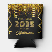 Gold Black Welcome Silvester Party Dosenkühler (Vorderseite)