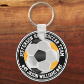 Gold, Black & White Soccer ⚽ Schlüsselanhänger (Vorderseite)