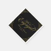 Gold Black Wir sind Verlobte Engagement Party Serviette (Ecke)