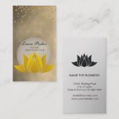 Gold Black Yoga Instructor Lotus Blume Holistic Visitenkarte (Vorne/Hinten)