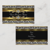 Gold Black Zebra Business Cards Visitenkarte (Vorne/Hinten)