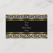 Gold Black Zebra Business Cards Visitenkarte (Rückseite)