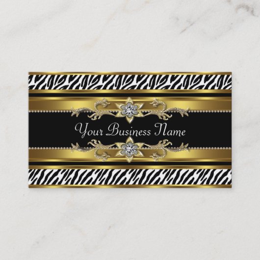 Gold Black Zebra Business Cards Visitenkarte (Vorderseite)