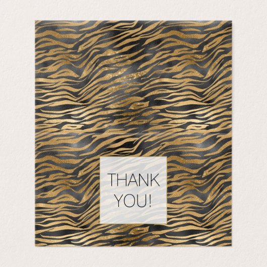Gold Black Zebra Print Glitzer Vielen Dank (Außenseite Aufgefaltet)