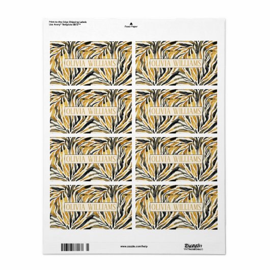 Gold Black Zebra Print Pattern (Vorne)