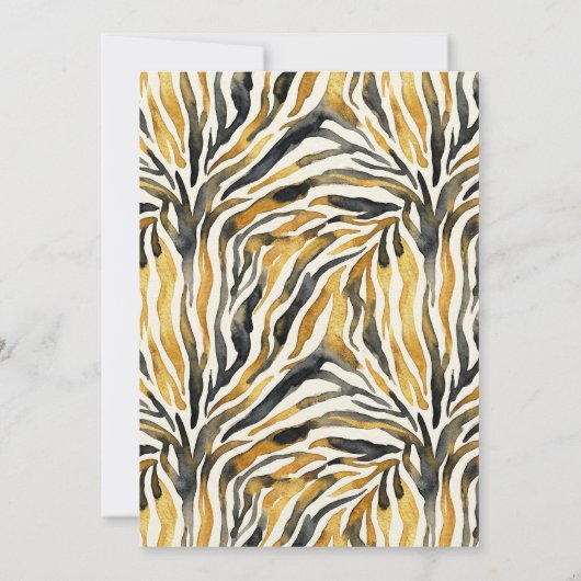 Gold Black Zebra Print Pattern Einladung (Rückseite)
