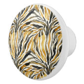 Gold Black Zebra Print Pattern Keramikknauf (Rechts)