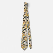 Gold Black Zebra Print Pattern Krawatte (Vorderseite)