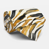 Gold Black Zebra Print Pattern Krawatte (Gerollt)