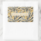 Gold Black Zebra Print Pattern Rechteckiger Aufkleber (Tasche)