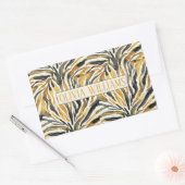 Gold Black Zebra Print Pattern Rechteckiger Aufkleber (Umschlag)