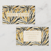 Gold Black Zebra Print Pattern Visitenkarte (Vorne/Hinten)