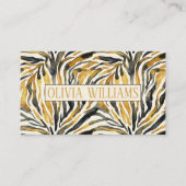 Gold Black Zebra Print Pattern Visitenkarte (Vorderseite)
