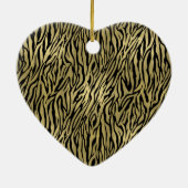 Gold Black Zebra Print Personalisiert Name Keramik Ornament (Hinten)