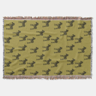 Gold Black Zebras Decke