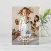 Gold Black Zickzack Snow Family Foto Weihnachten (Stehend Vorderseite)