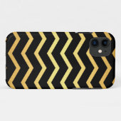 Gold & Black Zig Zag Muster Case-Mate iPhone Hülle (Rückseite (Horizontal))