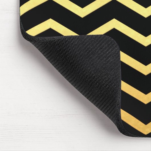 Gold & Black Zig Zag Muster Mousepad (Ecke)