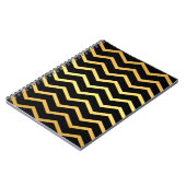 Gold & Black Zig Zag Muster Notizblock (Linke Seite)