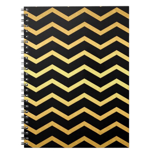 Gold & Black Zig Zag Muster Notizblock (Vorderseite)