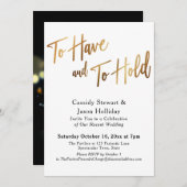 Gold Black zu haben und zu halten Bokeh Empfang Einladung (Vorne/Hinten)