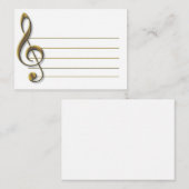 Gold Blank Music Staff Treble Clef Musical Mitteilungskarte (Vorne/Hinten)