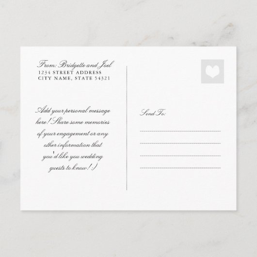 Gold Blätter 4 Foto Save the Date Ankündigungspostkarte (Rückseite)