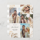 Gold Blätter 4 Hochzeitserklärung Ankündigung (Vorne/Hinten)