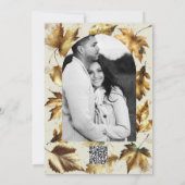 Gold Blätter Almond Beige Black Fall Brautparty Einladung (Rückseite)