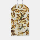 Gold Blätter Almond Beige & Black Glam Hochzeit im Geschenkanhänger (Rückseite)
