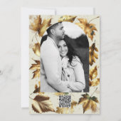 Gold Blätter Almond Beige & Black Glam Vielen Dank Einladung (Rückseite)