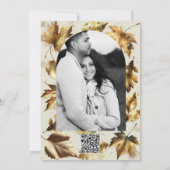 Gold Blätter Almond Beige Creme Black Hochzeit im Einladung (Rückseite)