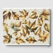 Gold Blätter Almond Beige Glam Hochzeit im Herbst Gästebuch (Rückseite)