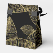Gold Blätter auf Black Elegant Gefälligkeitsboxen Geschenkschachtel (Rückseite)