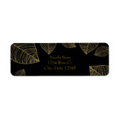 Gold Blätter auf Black Elegant Labels (Vorne)