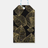 Gold Blätter auf Black Elegant Wedding Party Geschenkanhänger (Rückseite)