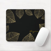 Gold-Blätter auf der Black Elegant Computer Mouse  Mousepad (Mit Mouse)