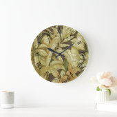 Gold-Blätter auf der schwarzen Rundrömische Numera Große Wanduhr (Zuhause)