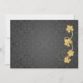 Gold Blätter auf Reben, Graudamast 100. Geburtstag Einladung (Rückseite)