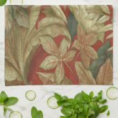 Gold Blätter auf Red Kitchen Handtuch (Gefaltet)