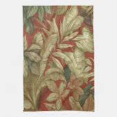 Gold Blätter auf Red Kitchen Handtuch (Vertikal)