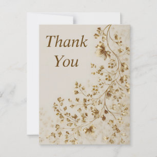 Gold-Blätter auf Tan Dankeschön-Karte Postkarte