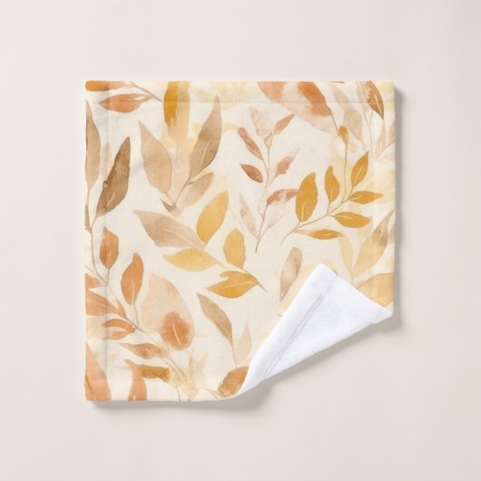 Gold-Blätter Badhandtuch Set (Waschlappen)