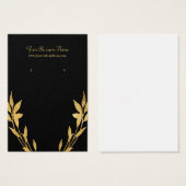 Gold Blätter Black Custom Earring Card (Vorne & Hinten)