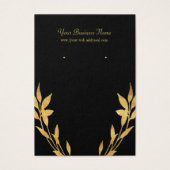 Gold Blätter Black Custom Earring Card (Vorderseite)