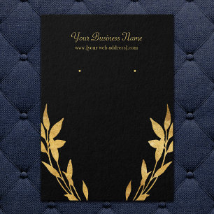 Gold Blätter Black Custom Earring Card