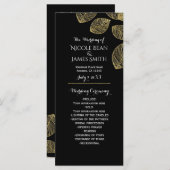 Gold Blätter Black Herbst Hochzeitsprogramm Programm (Vorne/Hinten)